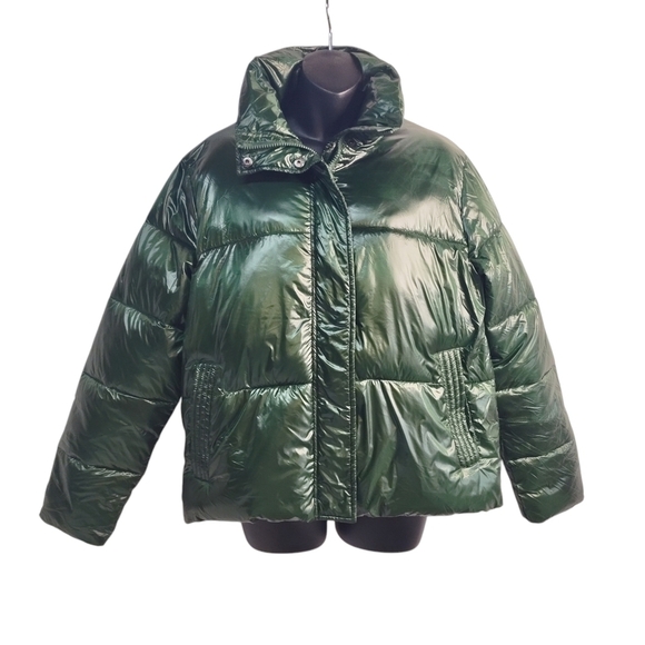RACHEL Rachel Roy Women's Green Faux Down Puffer Jacket Size M NWT - Picture 5 of 13
